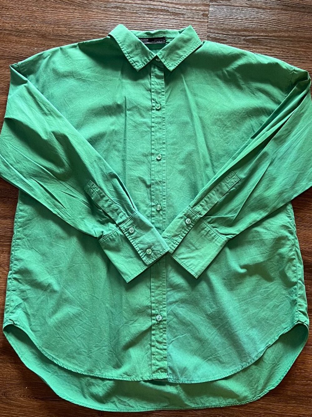 Pull & Bear Emerald Green Oversized Long Sleeve Button Down Shirt S